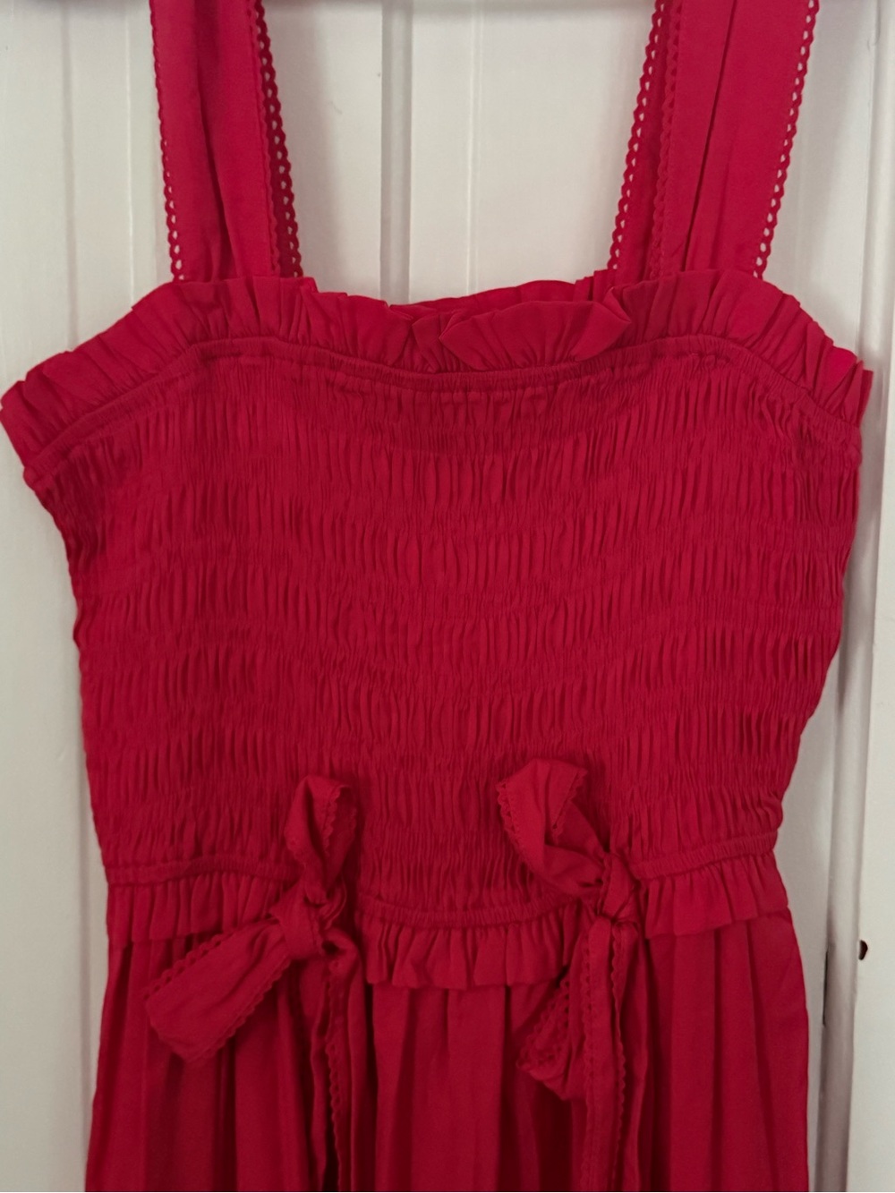 GiGio pink Smocked Sundress with Bow Details
